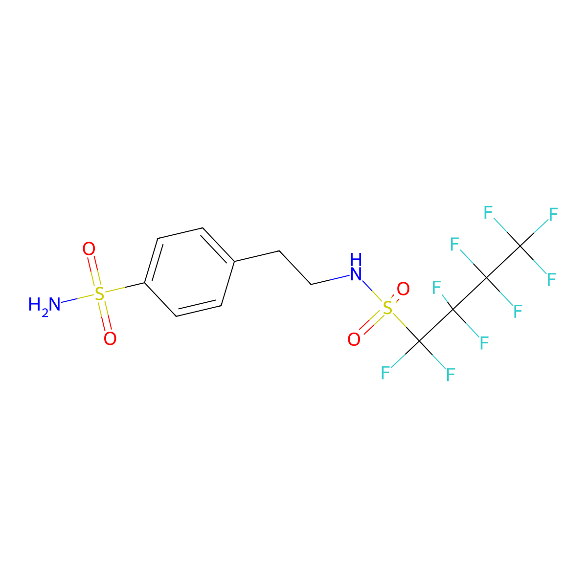 4-[2-(Nonafluorobutane-1-sulfonylamino)-ethyl]-benzenesulfonamide molecular structure, CAS 316826-59-2