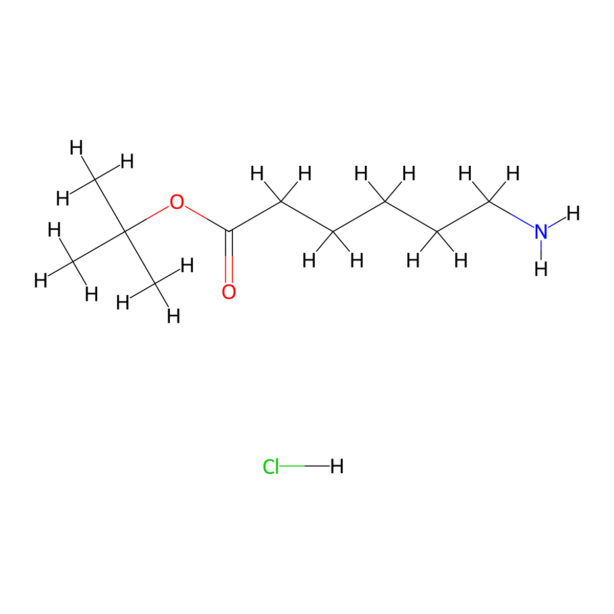 Tert-butyl 6-aminohexanoate hydrochloride molecular structure, CAS 316829-43-3