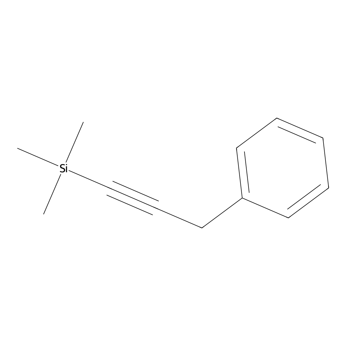 Trimethyl(3-phenylprop-1-yn-1-yl)silane molecular structure, CAS 31683-47-3