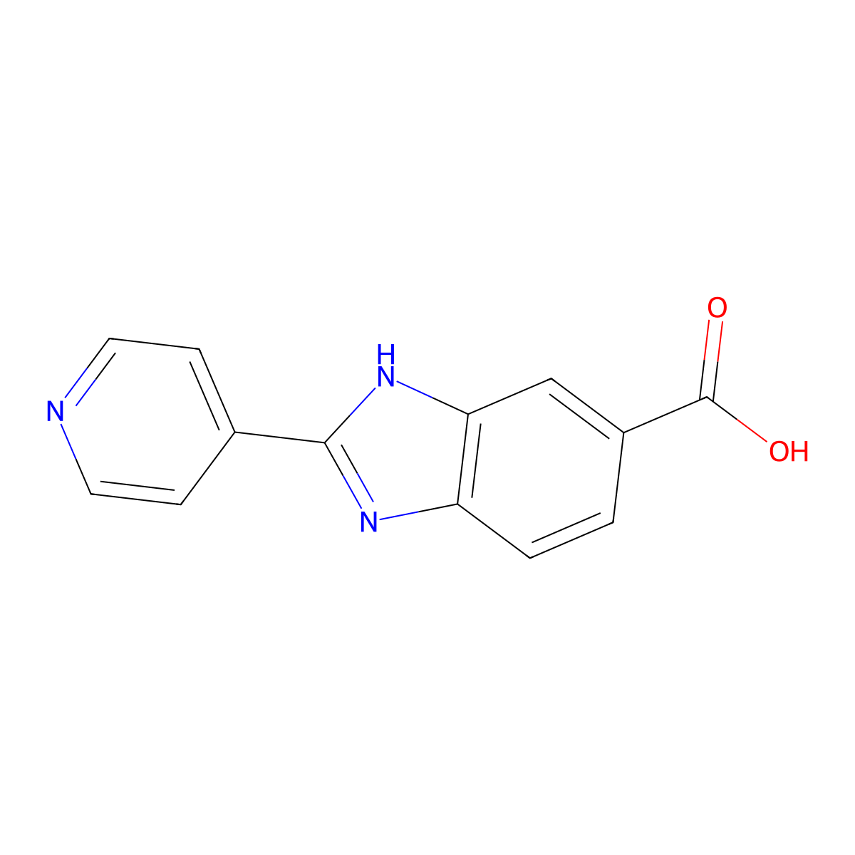 2-(Pyridin-4-yl)-1H-benzo[d]imidazole-6-carboxylic acid molecular structure, CAS 316833-32-6