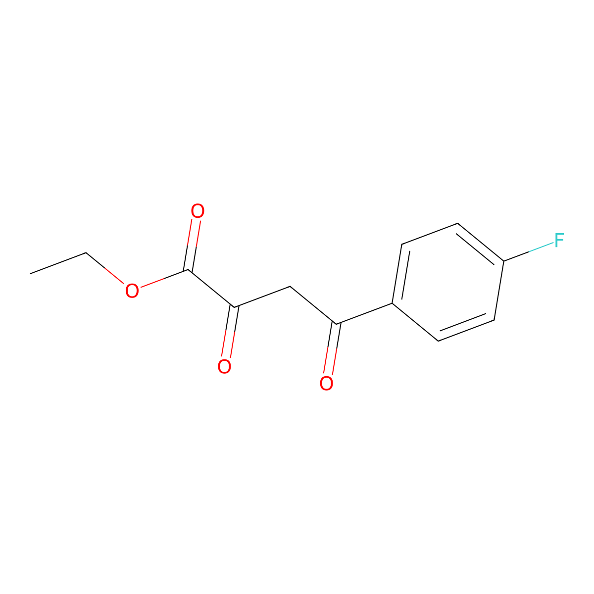 Ethyl 4-(4-fluorophenyl)-2,4-dioxobutanoate molecular structure, CAS 31686-94-9
