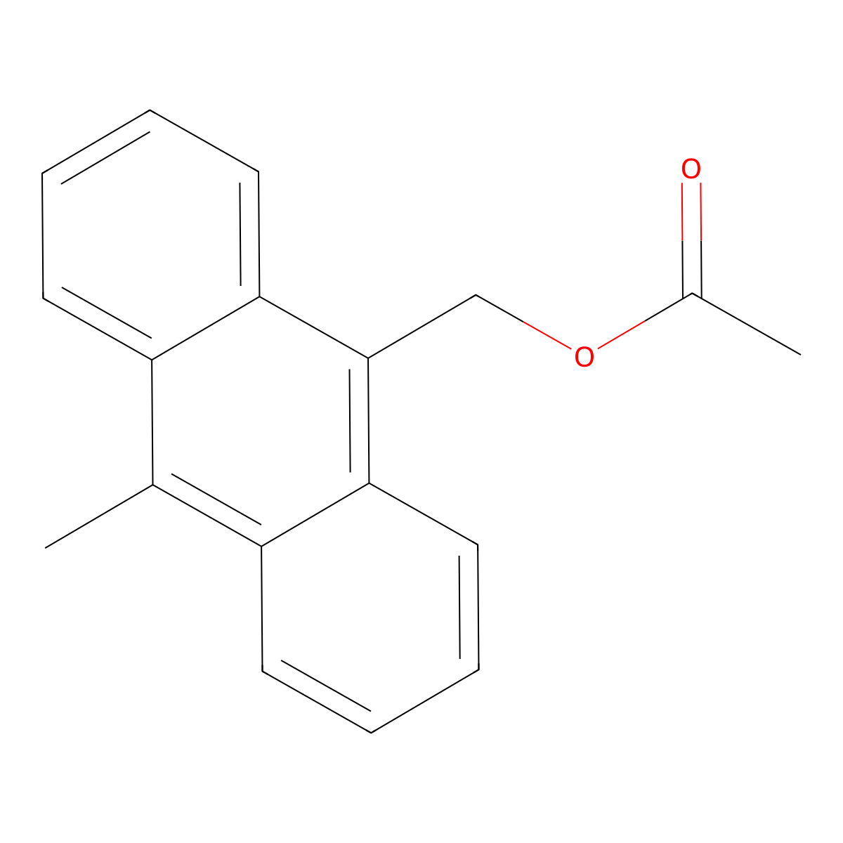 9-Anthracenemethanol, 10-methyl-, acetate molecular structure, CAS 31688-71-8