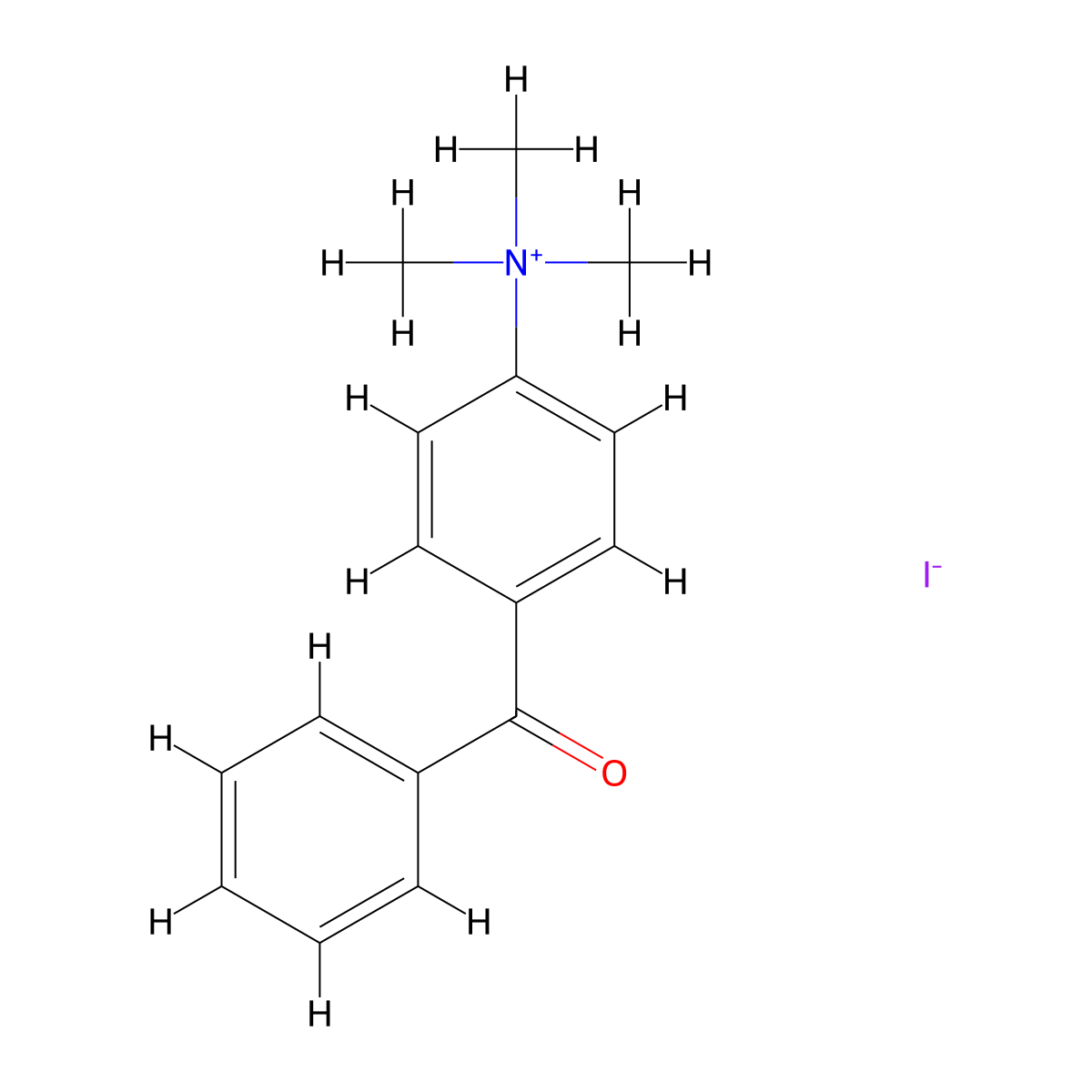 4-Benzoyl-N,N,N-trimethylanilinium iodide molecular structure, CAS 31688-74-1