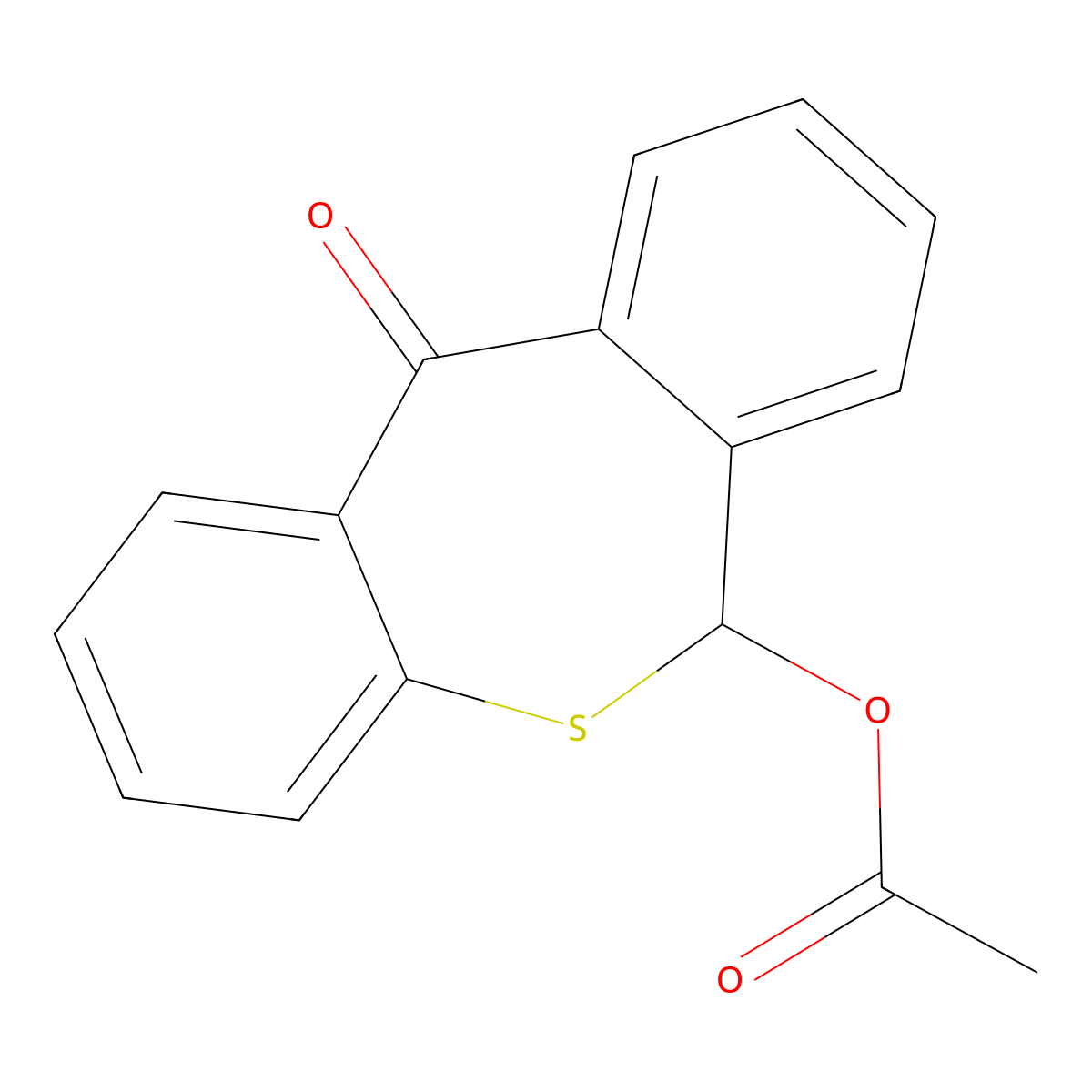 Dibenzo(b,e)thiepin-11(6H)-one, 6-hydroxy-, acetate molecular structure, CAS 31689-73-3