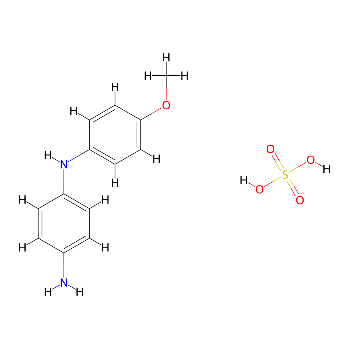 1,4-Benzenediamine, N-(4-methoxyphenyl)-, sulfate (1:1) molecular structure, CAS 3169-21-9
