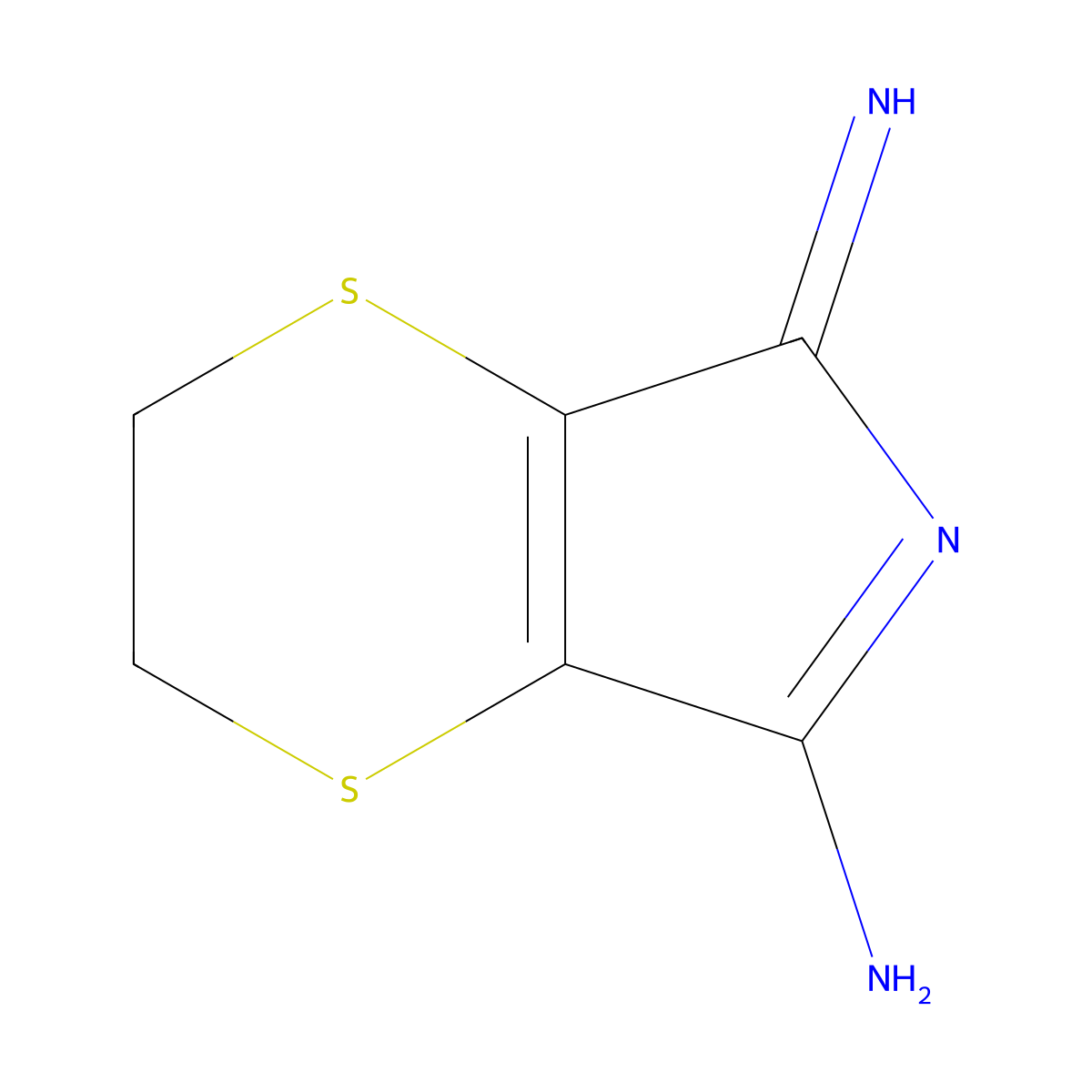 2,3-Dihydro-5-imino-5H-1,4-dithiino[2,3-c]pyrrol-7-amine molecular structure, CAS 3169-26-4