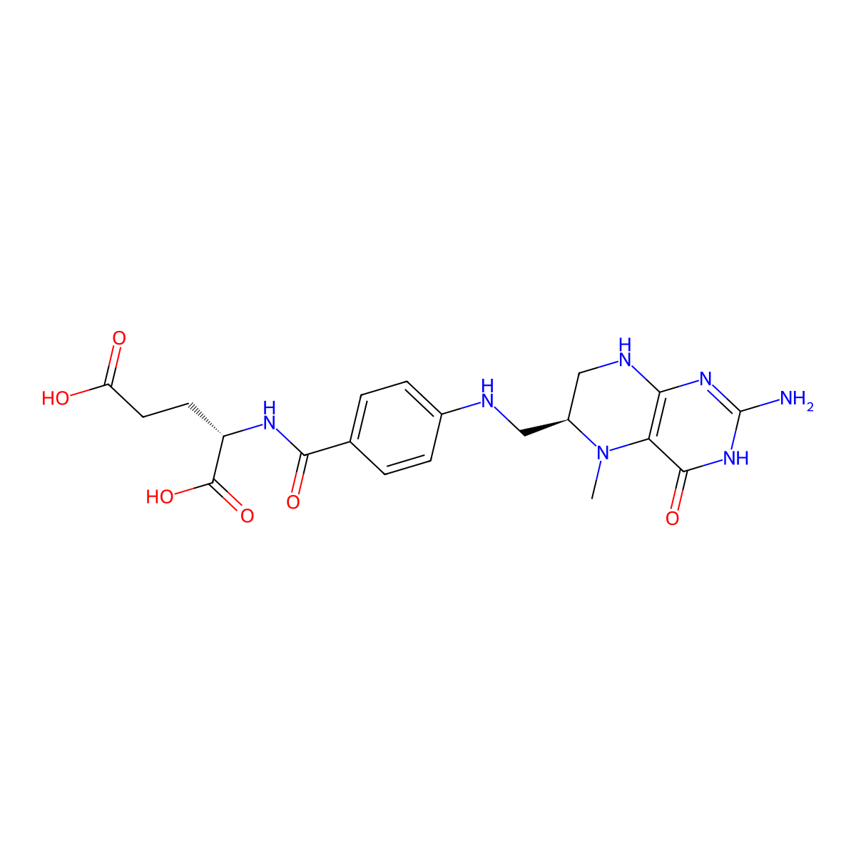 L-Methylfolate molecular structure, CAS 31690-09-2