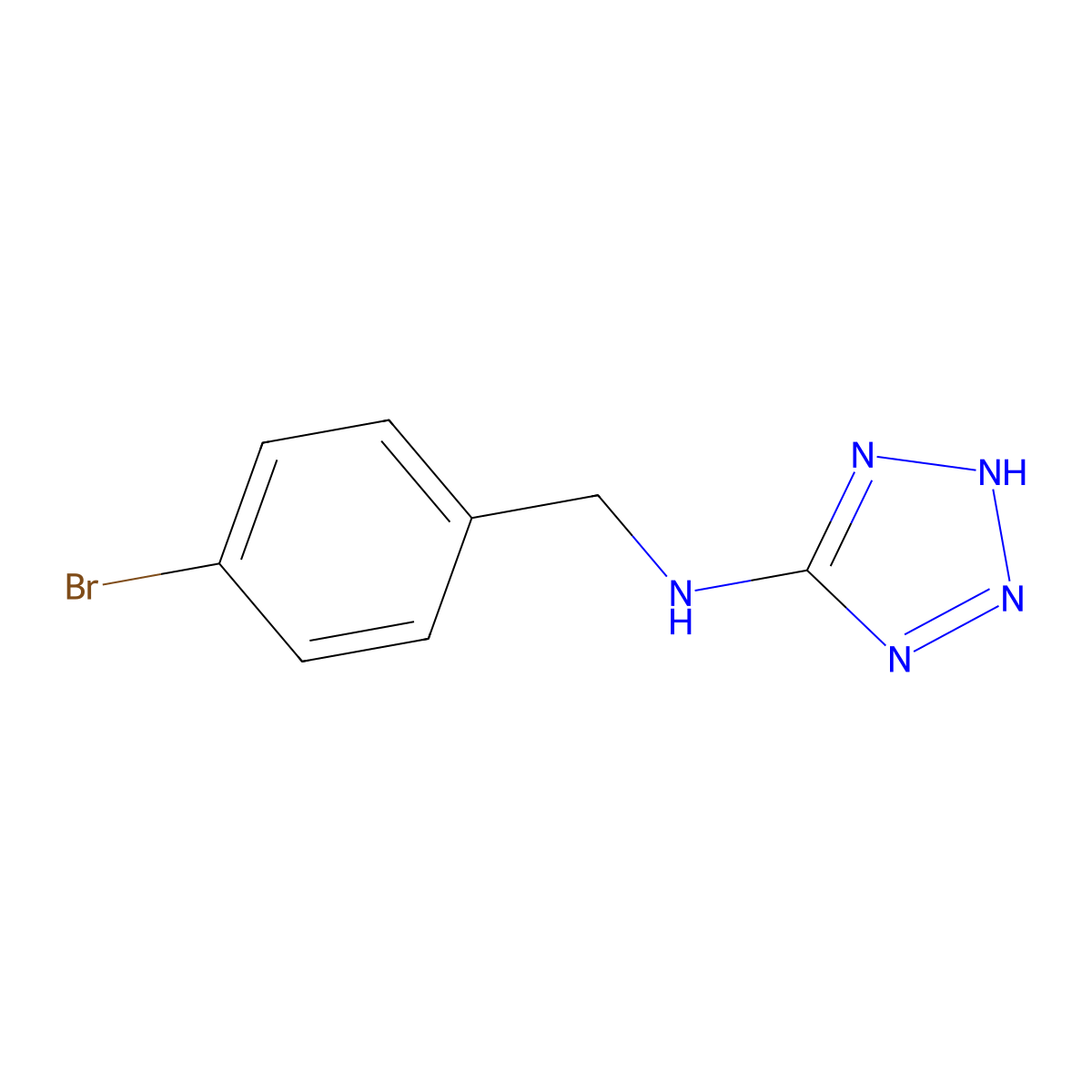 N-[(4-bromophenyl)methyl]-2H-tetrazol-5-amine molecular structure, CAS 31694-99-2