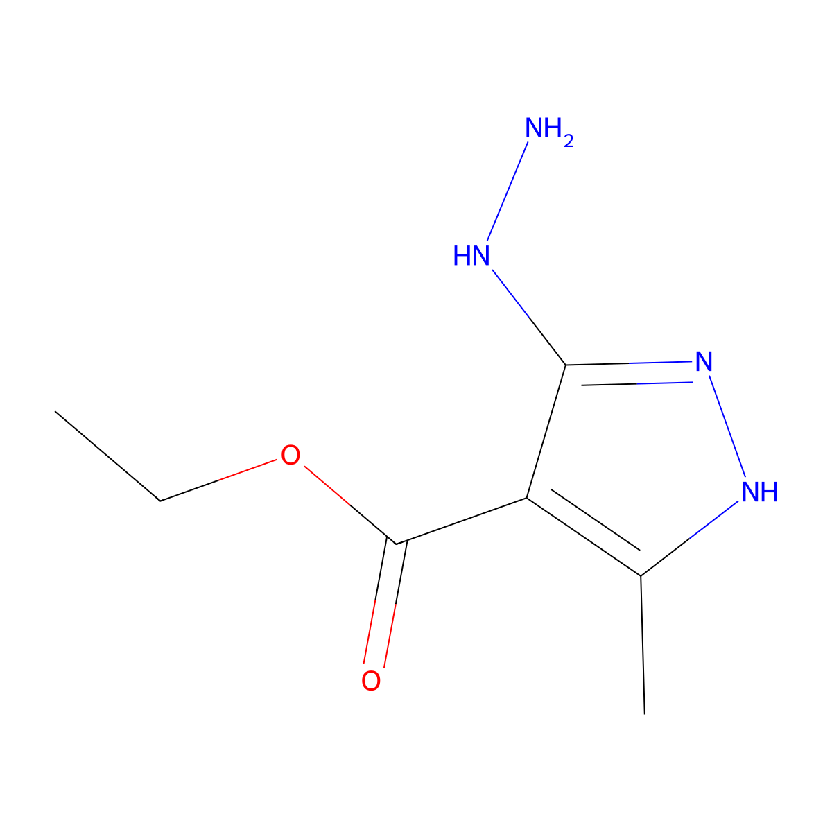 Ethyl 3-hydrazino-5-methyl-1H-pyrazole-4-carboxylate molecular structure, CAS 31697-11-7