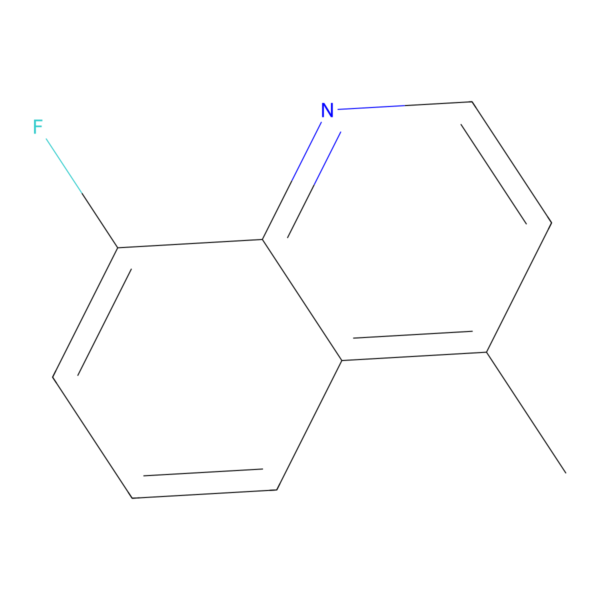 8-Fluoro-4-methylquinoline molecular structure, CAS 31698-56-3