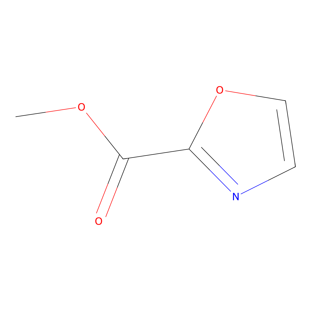 Methyl oxazole-2-carboxylate molecular structure, CAS 31698-88-1