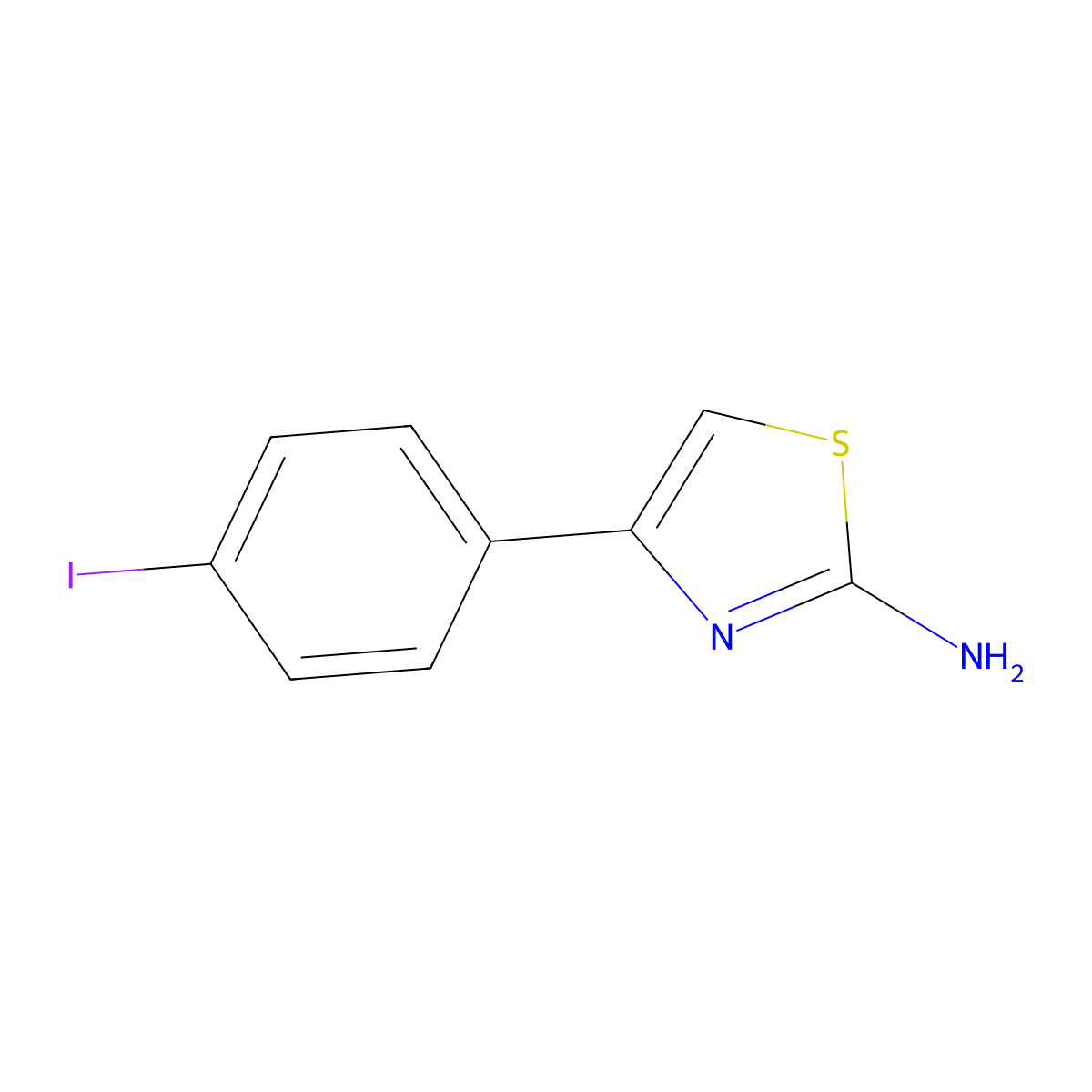 4-(4-Iodophenyl)-1,3-thiazol-2-amine molecular structure, CAS 31699-14-6