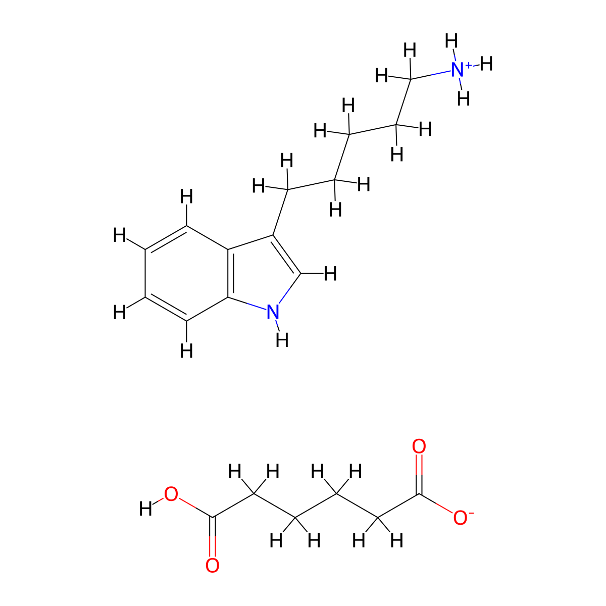 Indole, 3-(5-aminopentyl)-, adipate molecular structure, CAS 31699-72-6