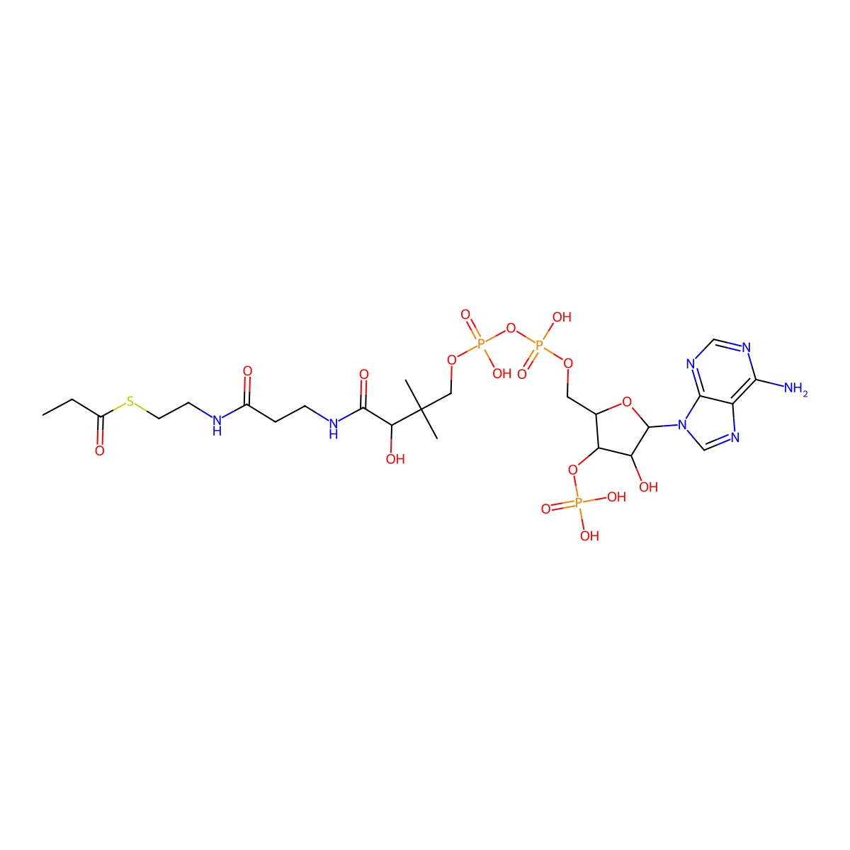 Propionyl CoA molecular structure, CAS 317-66-8