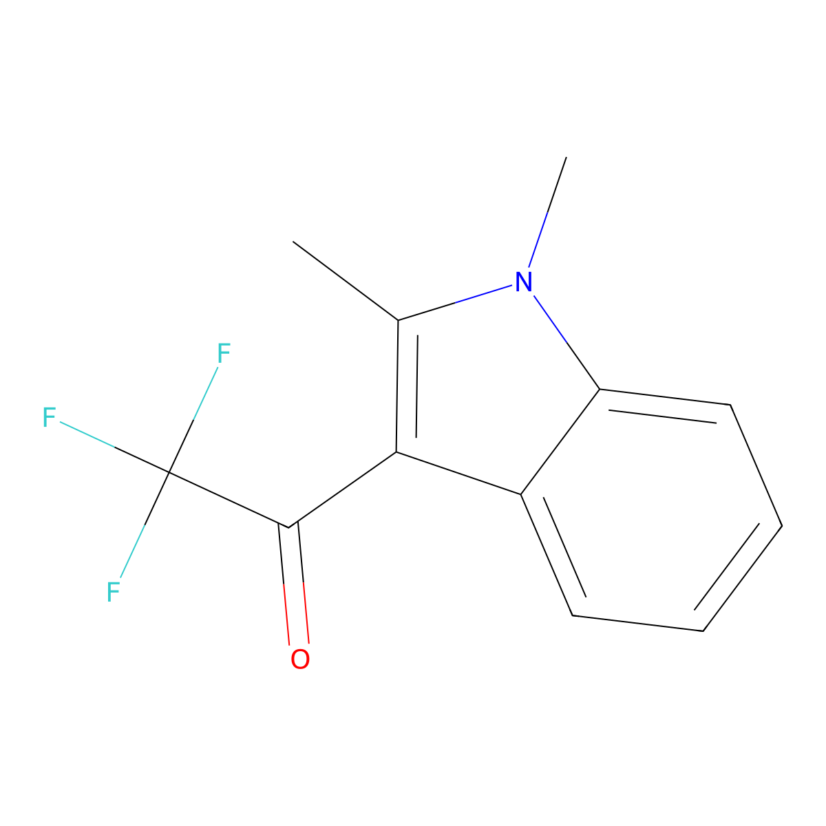 1-(1,2-dimethyl-1H-indol-3-yl)-2,2,2-trifluoroethan-1-one molecular structure, CAS 317-68-0