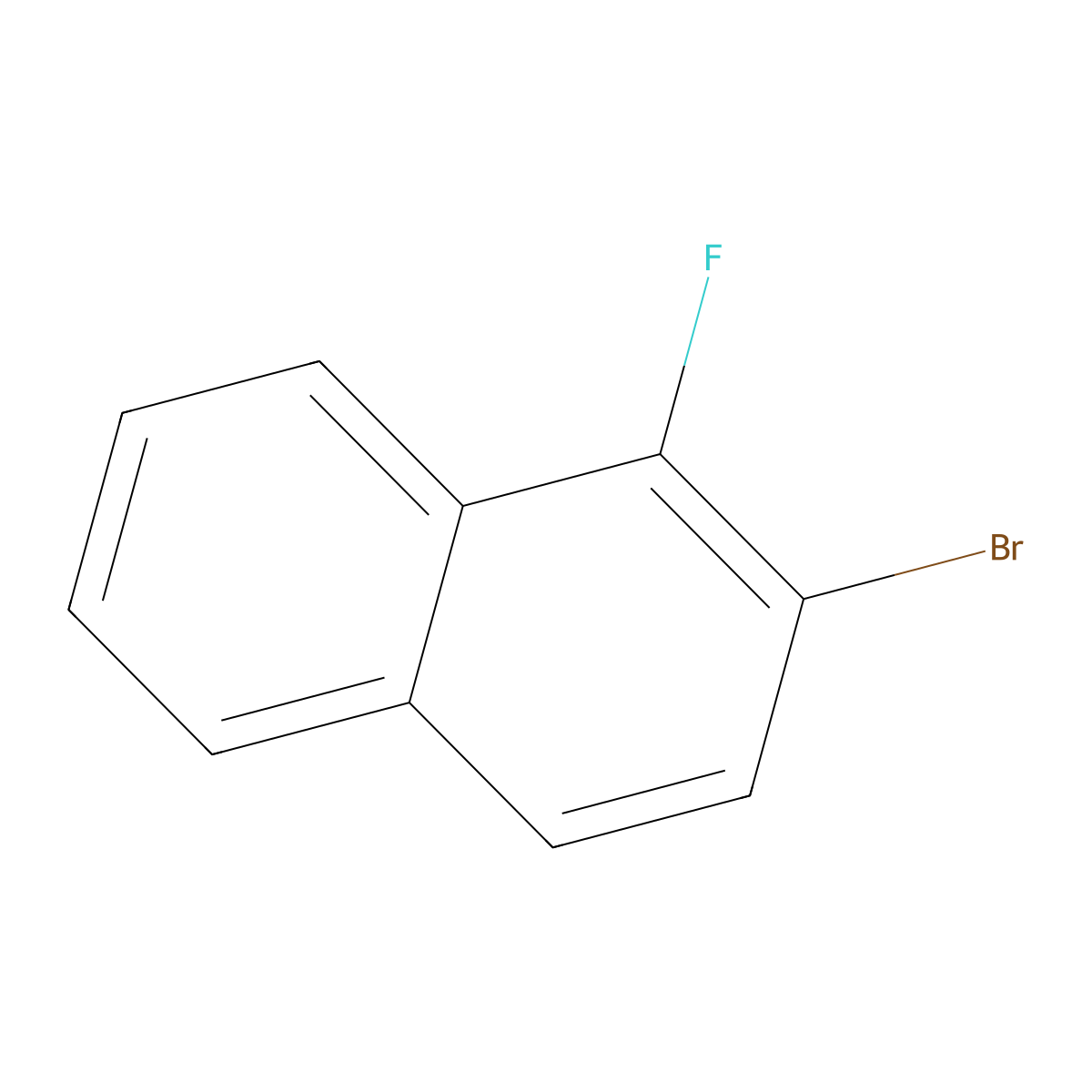 2-Bromo-1-fluoronaphthalene molecular structure, CAS 317-79-3
