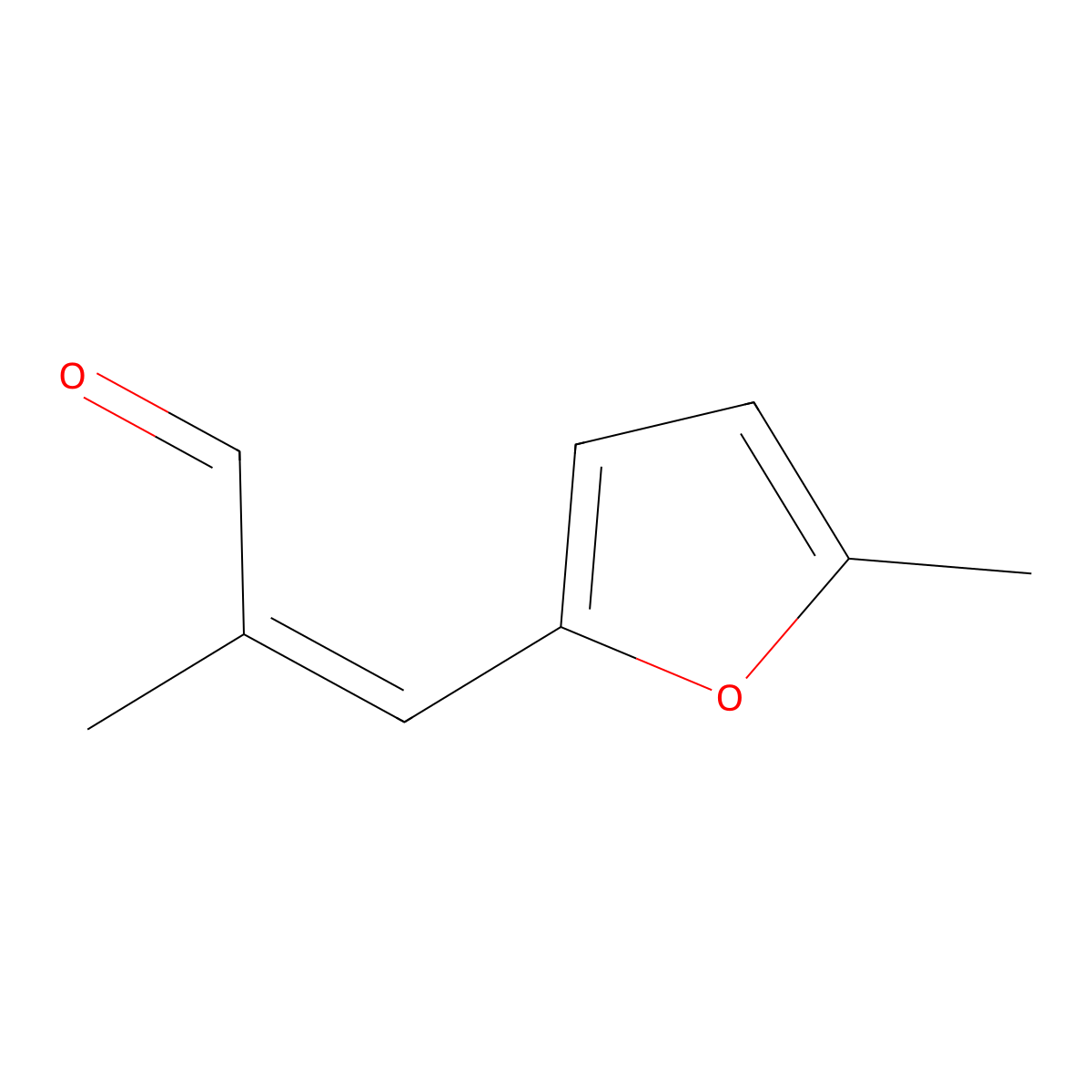 2-Methyl-3-(5-methylfuran-2-yl)prop-2-enal molecular structure, CAS 31704-79-7