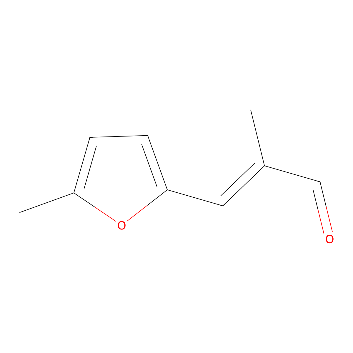 2-Methyl-3-(5-methylfuran-2-yl)prop-2-enal molecular structure, CAS 31704-79-7
