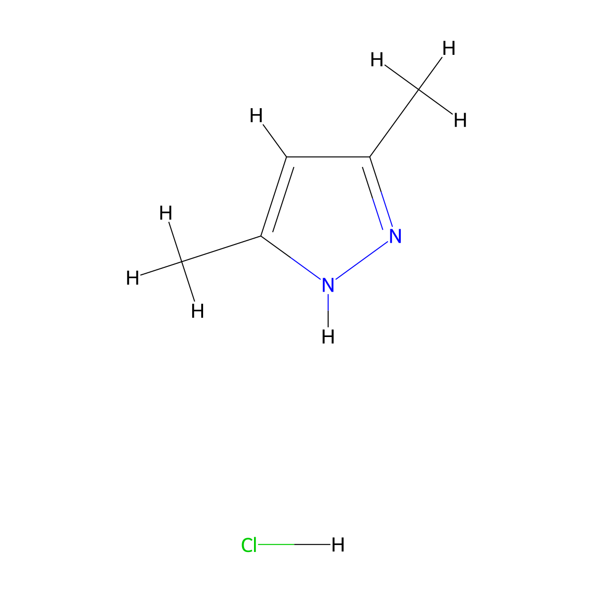 3,5-Dimethyl-1H-pyrazole hydrochloride molecular structure, CAS 31705-88-1