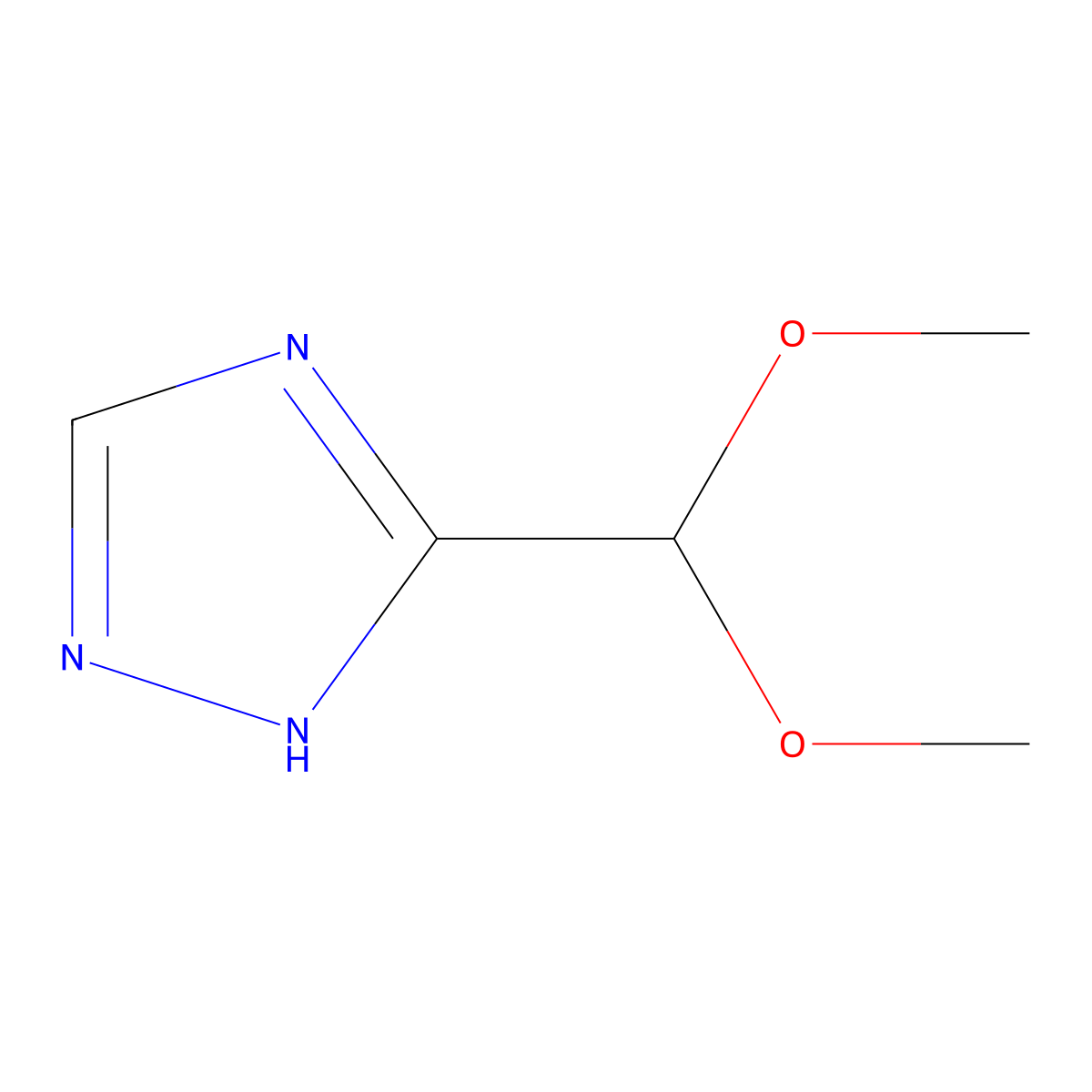 5-(dimethoxymethyl)-1H-1,2,4-triazole molecular structure, CAS 31706-05-5