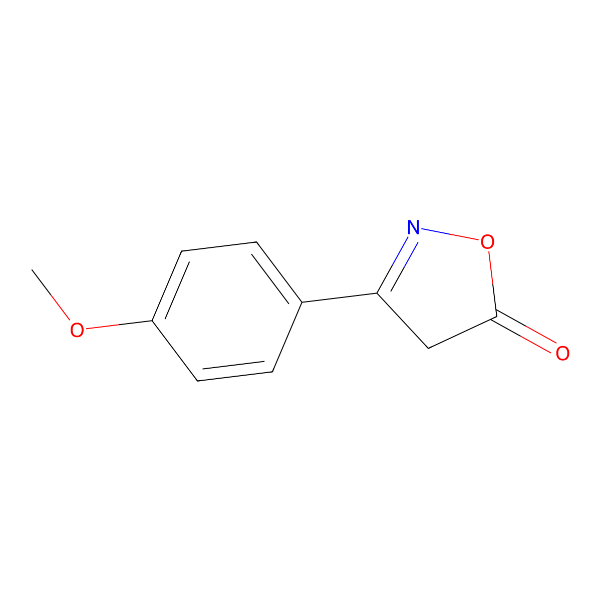 3-(4-methoxyphenyl)isoxazol-5(4H)-one molecular structure, CAS 31709-47-4