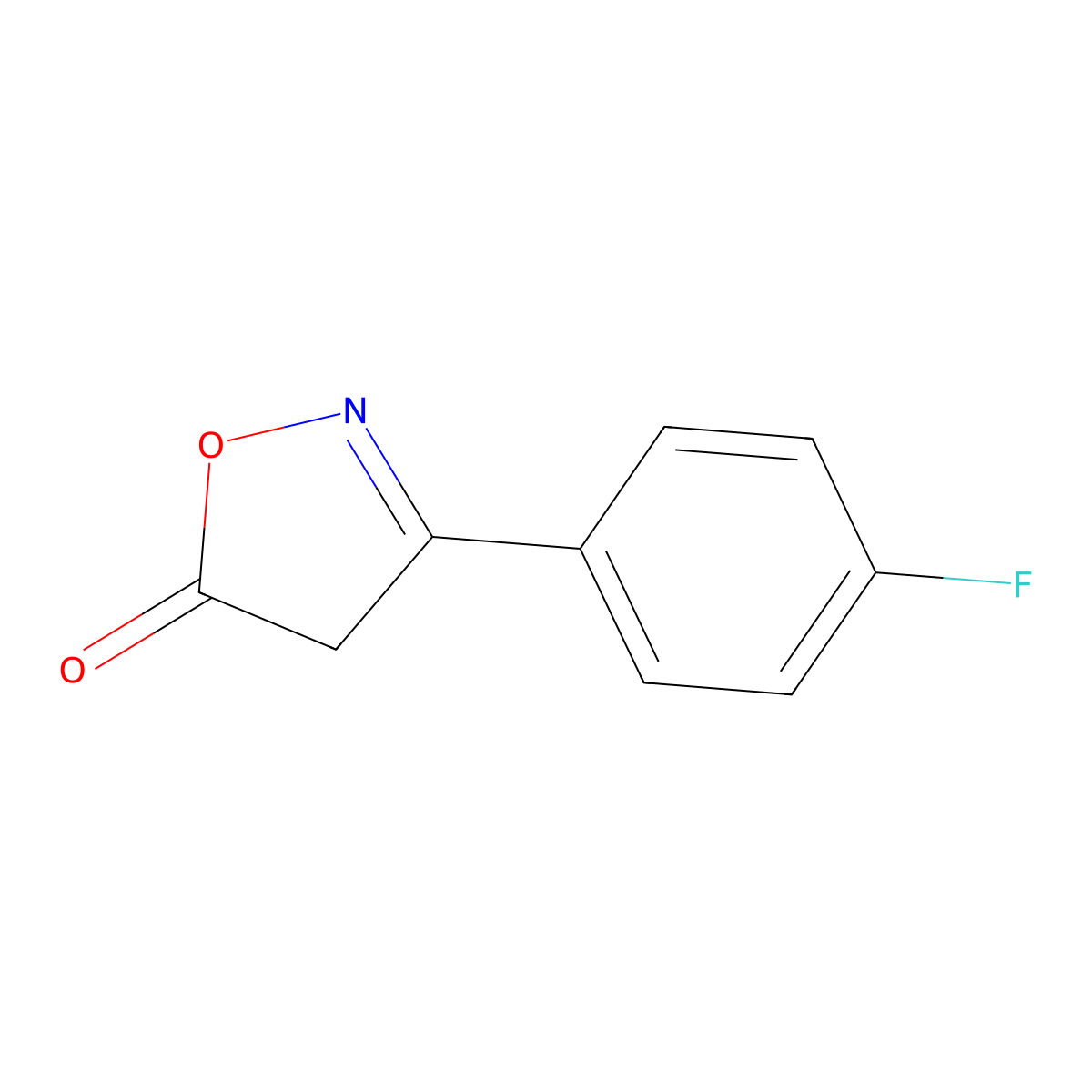 3-(4-Fluorophenyl)-4,5-dihydro-1,2-oxazol-5-one molecular structure, CAS 31709-51-0