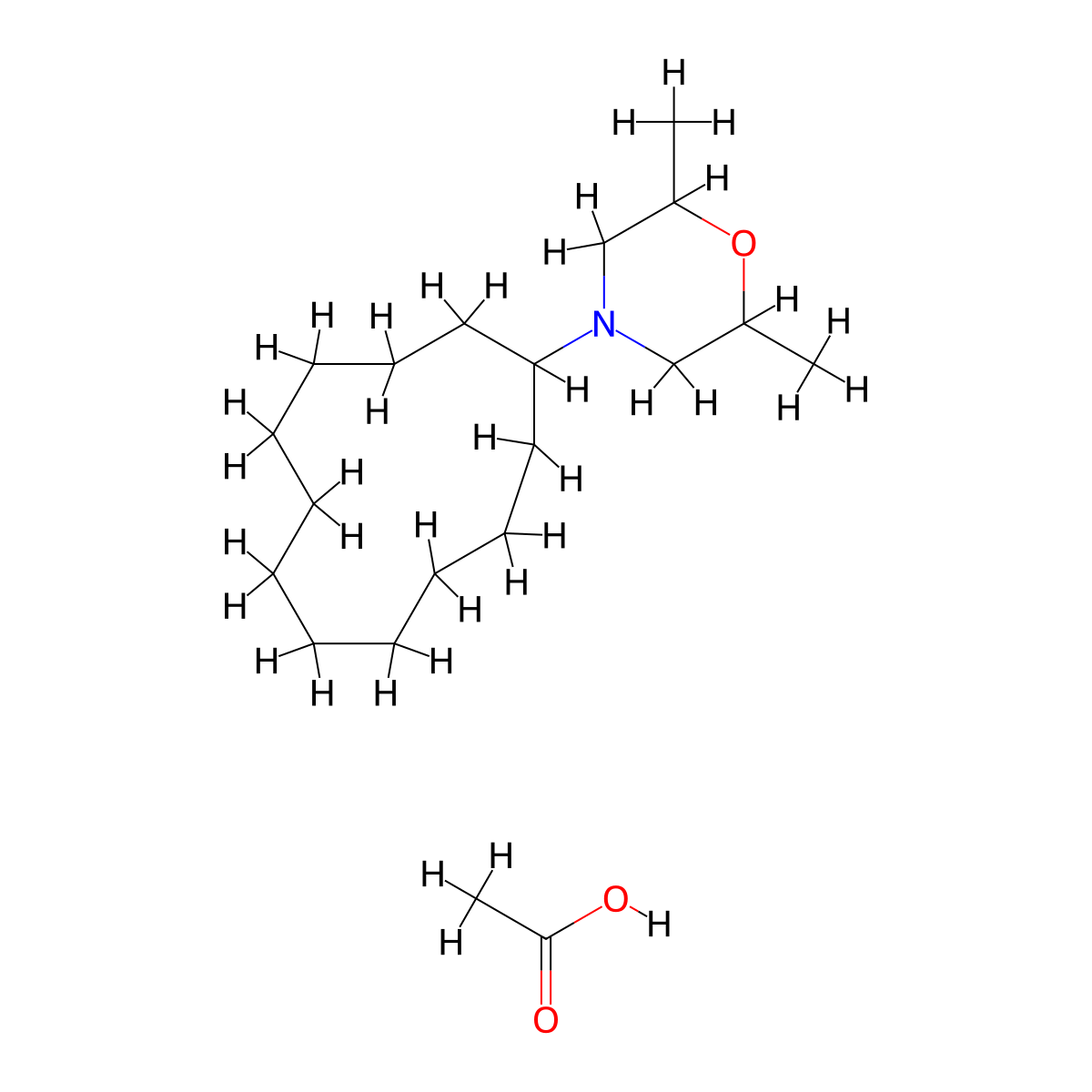 Dodemorph acetate molecular structure, CAS 31717-87-0