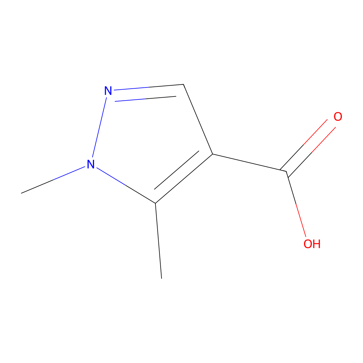 1,5-Dimethyl-1H-pyrazole-4-carboxylic acid molecular structure, CAS 31728-75-3