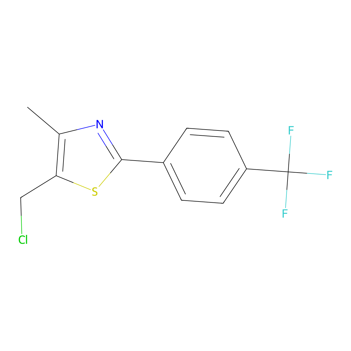 5-Chloromethyl-4-methyl-2-(4-trifluoromethyl-phenyl)-thiazole molecular structure, CAS 317318-97-1