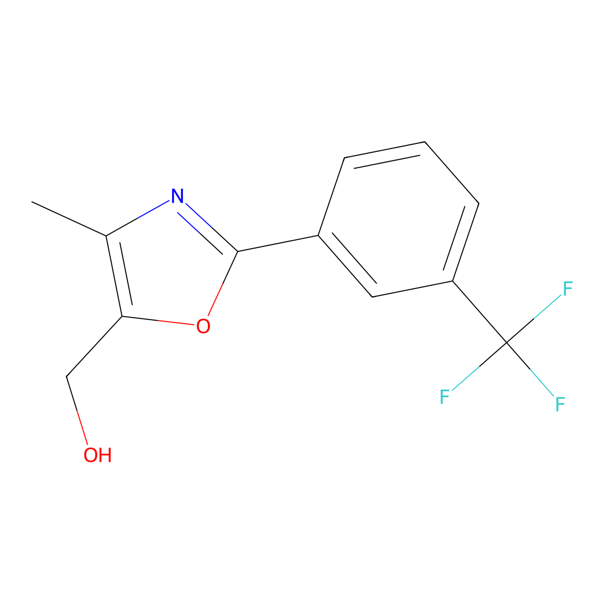 {4-Methyl-2-[3-(trifluoromethyl)phenyl]-1,3-oxazol-5-yl}methanol molecular structure, CAS 317319-01-0