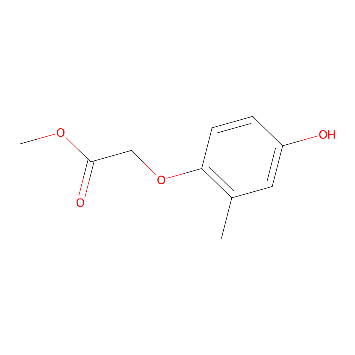 Methyl 2-(4-hydroxy-2-methylphenoxy)acetate molecular structure, CAS 317319-10-1