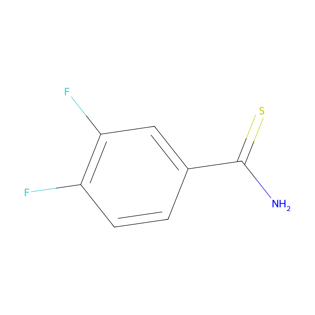 3,4-Difluorobenzene-1-carbothioamide molecular structure, CAS 317319-14-5