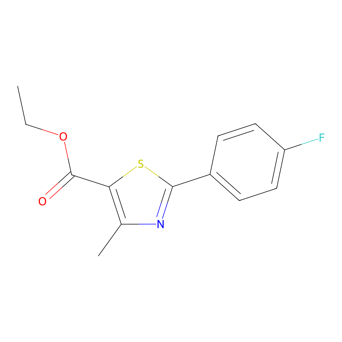 Ethyl 2-(4-Fluorophenyl)-4-methylthiazole-5-carboxylate molecular structure, CAS 317319-17-8