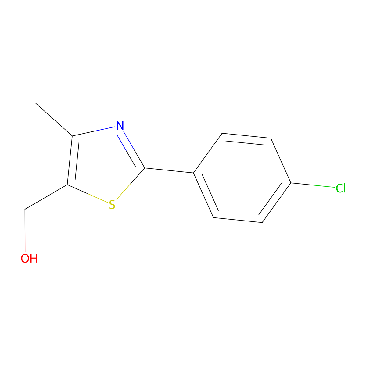 2-(4-Chlorophenyl)-4-methyl-5-thiazolemethanol molecular structure, CAS 317319-22-5