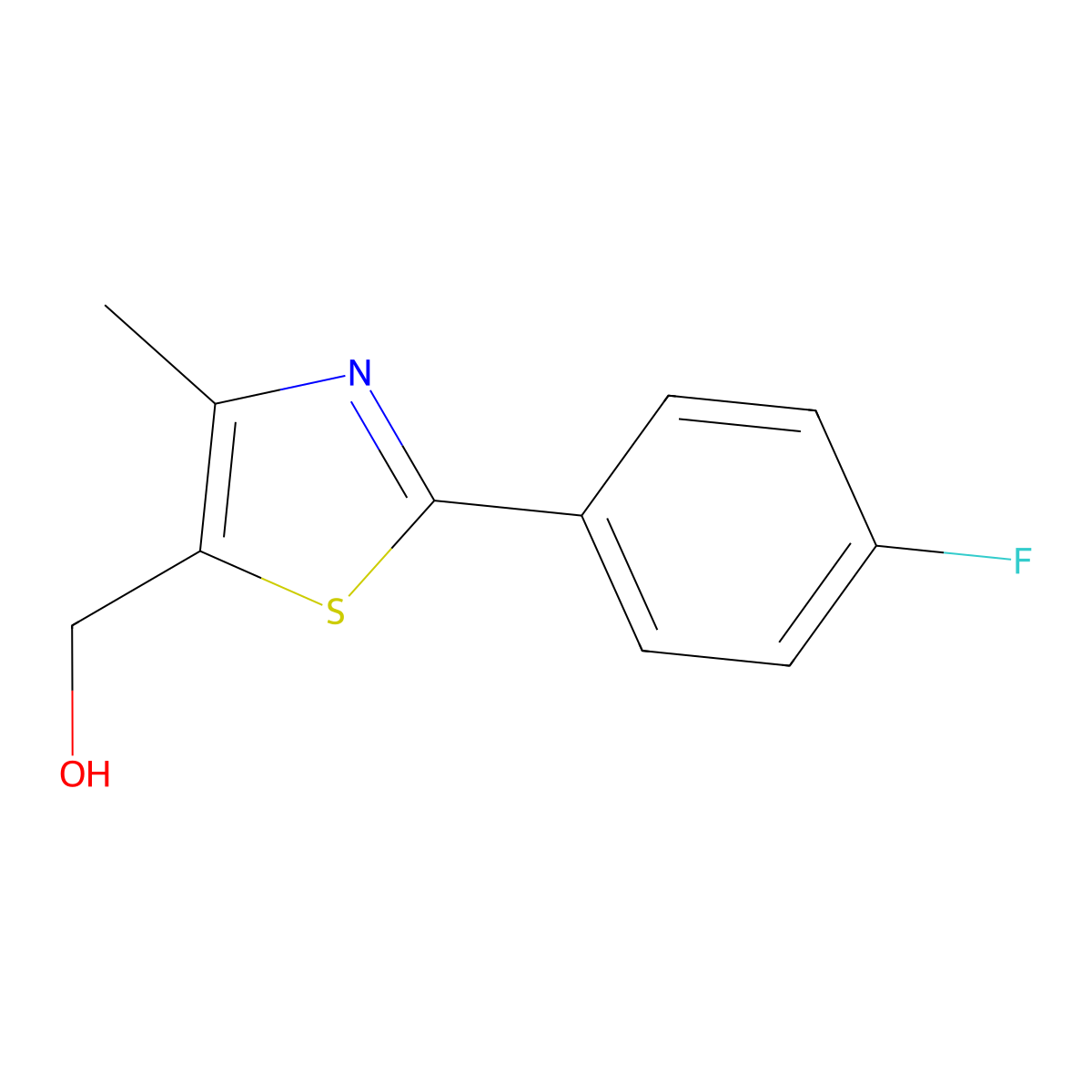 [2-(4-Fluorophenyl)-4-methyl-1,3-thiazol-5-yl]methanol molecular structure, CAS 317319-23-6