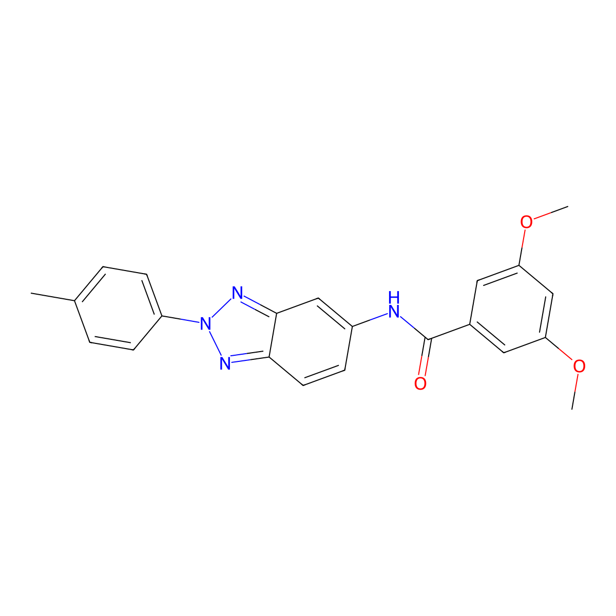 3,5-dimethoxy-N-[2-(4-methylphenyl)benzotriazol-5-yl]benzamide molecular structure, CAS 317323-87-8