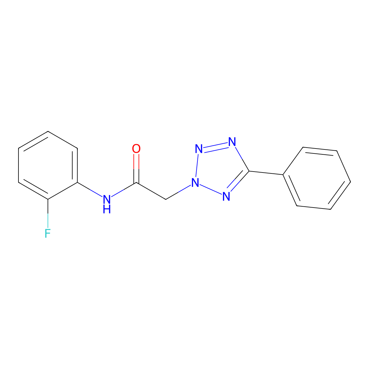 N-(2-fluorophenyl)-2-(5-phenyltetrazol-2-yl)acetamide molecular structure, CAS 317324-00-8