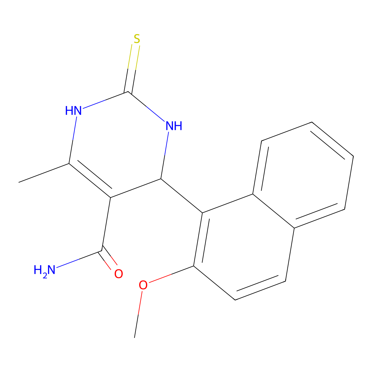 4-(2-methoxynaphthalen-1-yl)-6-methyl-2-sulfanylidene-3,4-dihydro-1H-pyrimidine-5-carboxamide molecular structure, CAS 317324-06-4