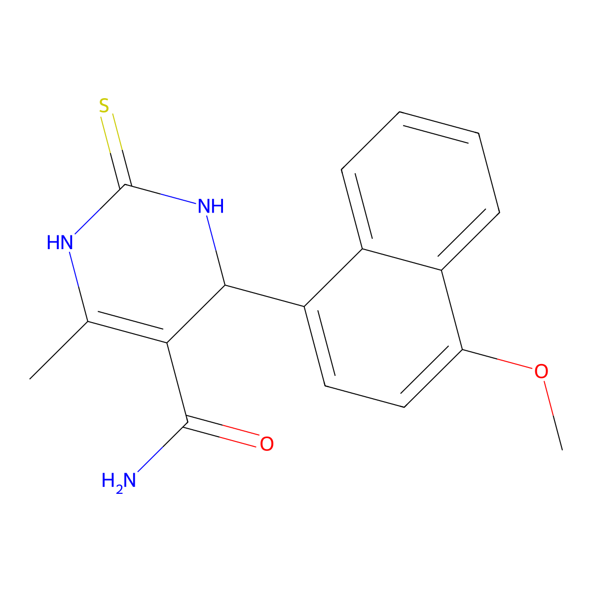 4-(4-methoxynaphthalen-1-yl)-6-methyl-2-sulfanylidene-3,4-dihydro-1H-pyrimidine-5-carboxamide molecular structure, CAS 317324-07-5