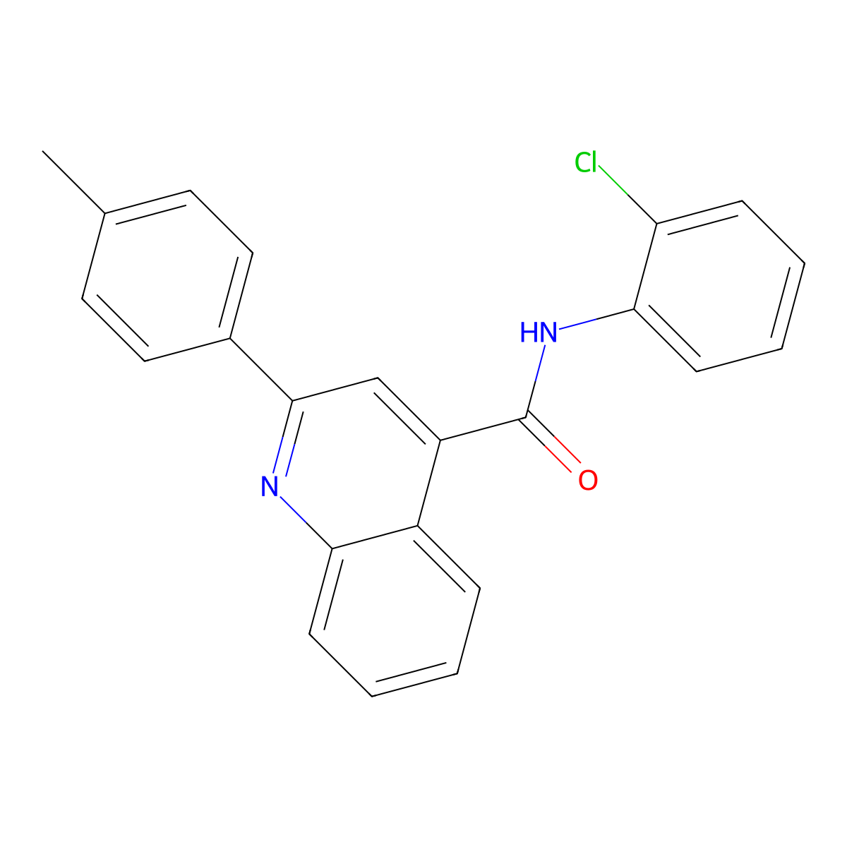 N-(2-chlorophenyl)-2-(4-methylphenyl)quinoline-4-carboxamide molecular structure, CAS 317324-40-6