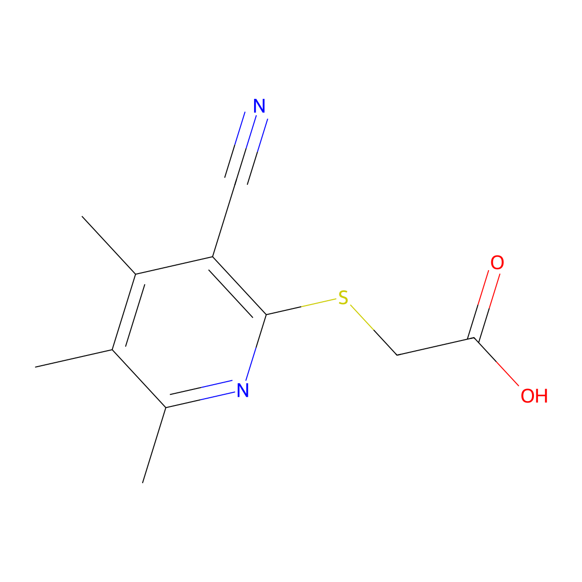 2-[(3-Cyano-4,5,6-trimethylpyridin-2-yl)sulfanyl]acetic acid molecular structure, CAS 317324-72-4