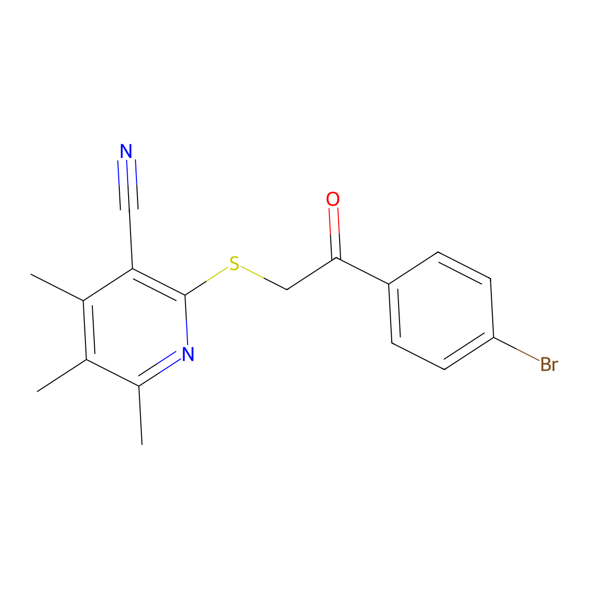 2-{[2-(4-Bromophenyl)-2-oxoethyl]sulfanyl}-4,5,6-trimethylpyridine-3-carbonitrile molecular structure, CAS 317324-73-5