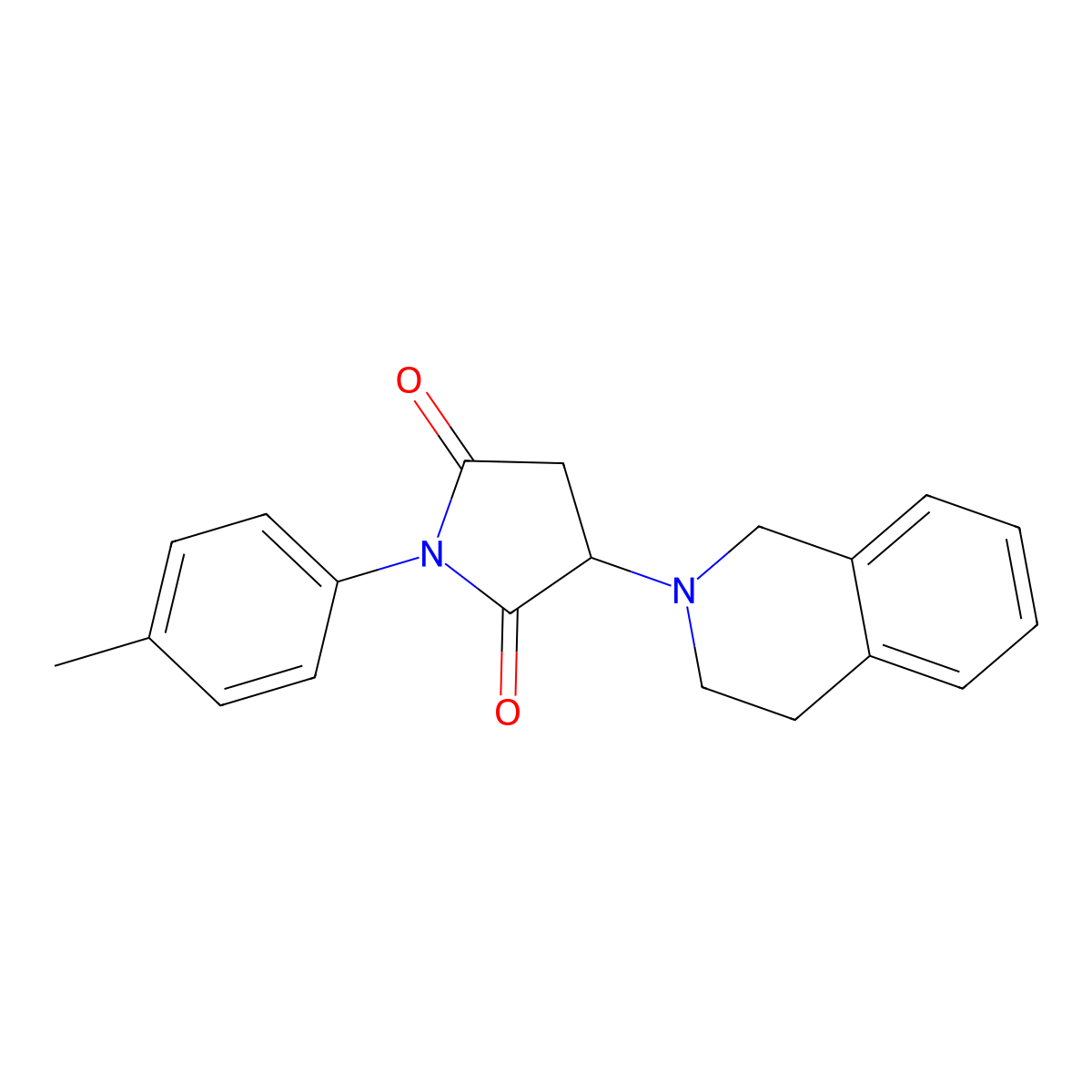 3-(3,4-dihydroisoquinolin-2(1H)-yl)-1-(4-methylphenyl)pyrrolidine-2,5-dione molecular structure, CAS 317324-77-9