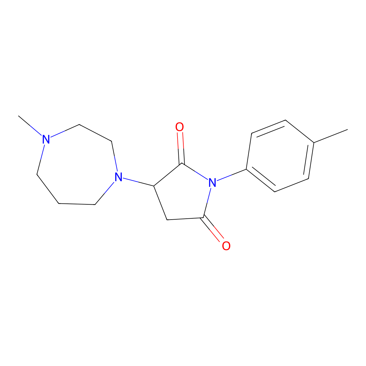 3-(4-Methyl-1,4-diazepan-1-yl)-1-(4-methylphenyl)-2,5-pyrrolidinedione molecular structure, CAS 317324-78-0