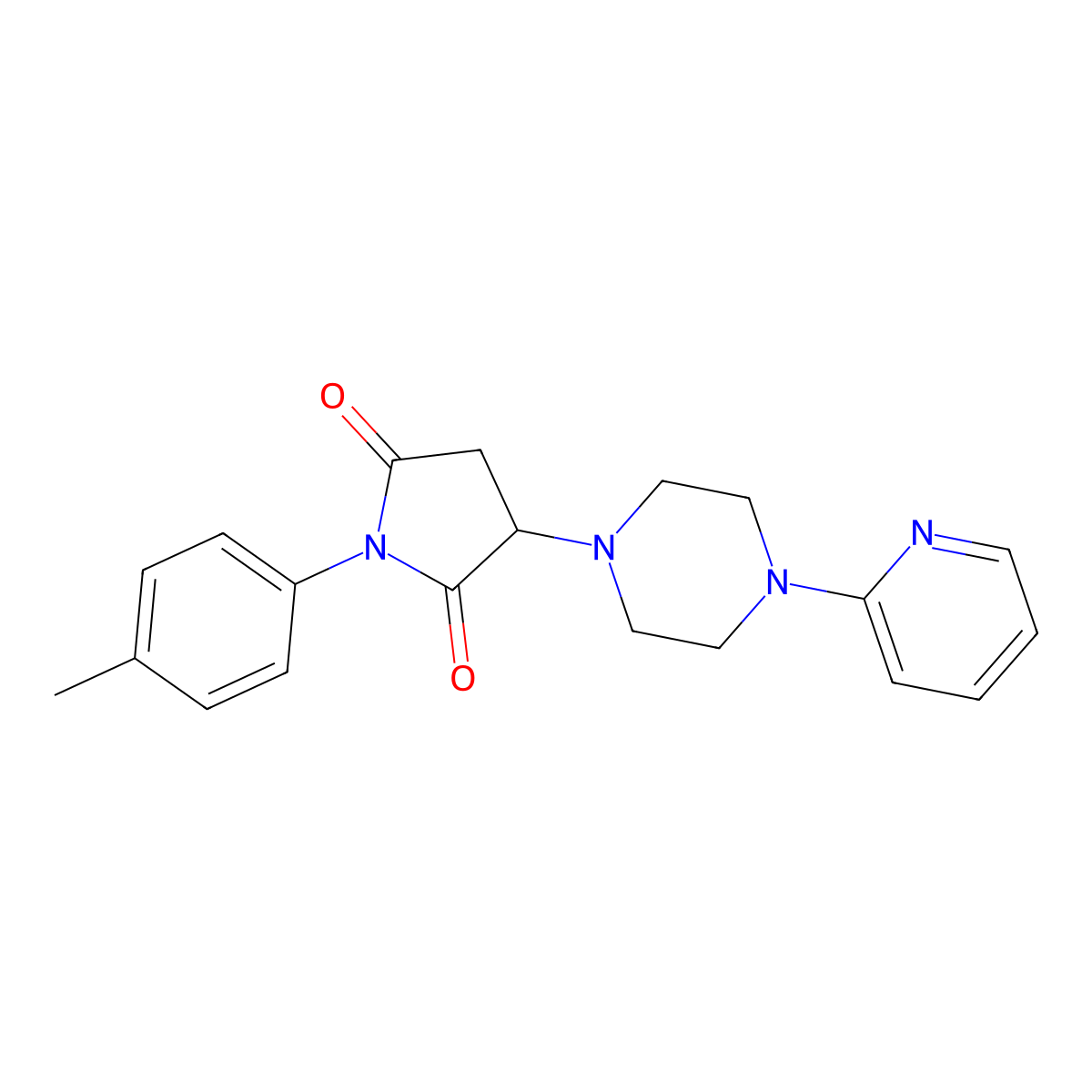 1-(4-Methylphenyl)-3-(4-pyridin-2-ylpiperazin-1-yl)pyrrolidine-2,5-dione molecular structure, CAS 317324-79-1