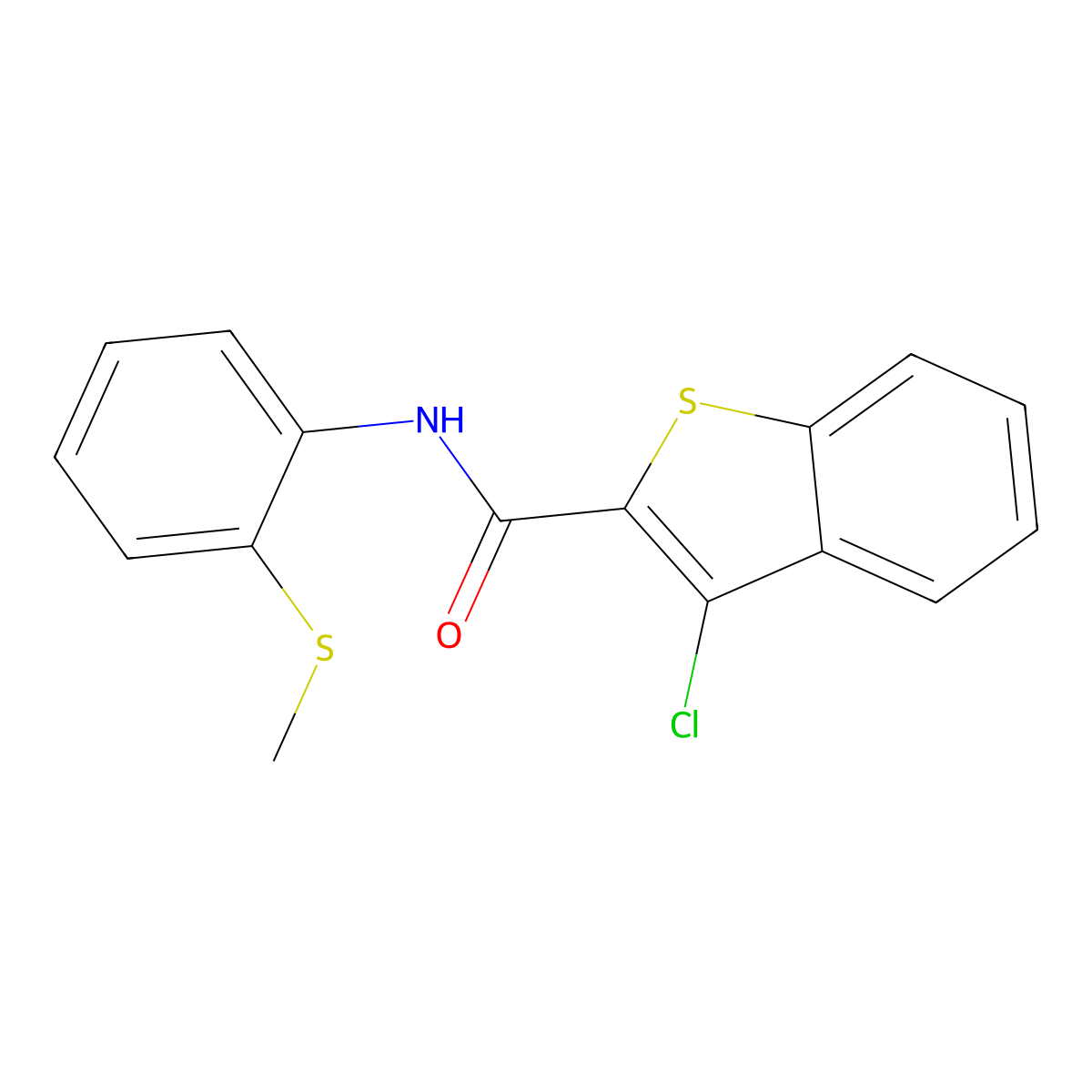 3-Chloro-N-[2-(methylsulfanyl)phenyl]-1-benzothiophene-2-carboxamide molecular structure, CAS 317325-74-9
