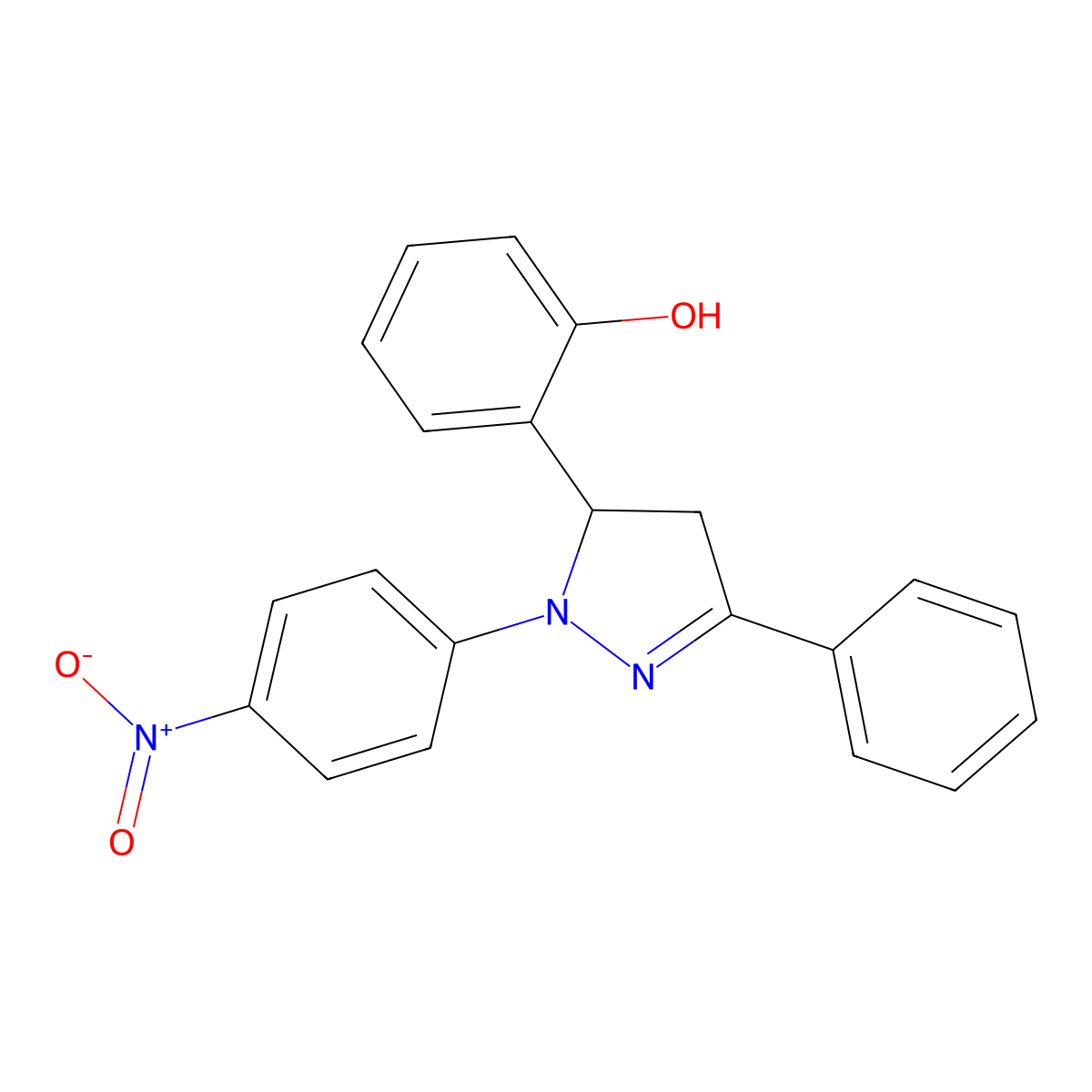 2-[2-(4-Nitrophenyl)-5-phenyl-3,4-dihydropyrazol-3-yl]phenol molecular structure, CAS 317325-80-7