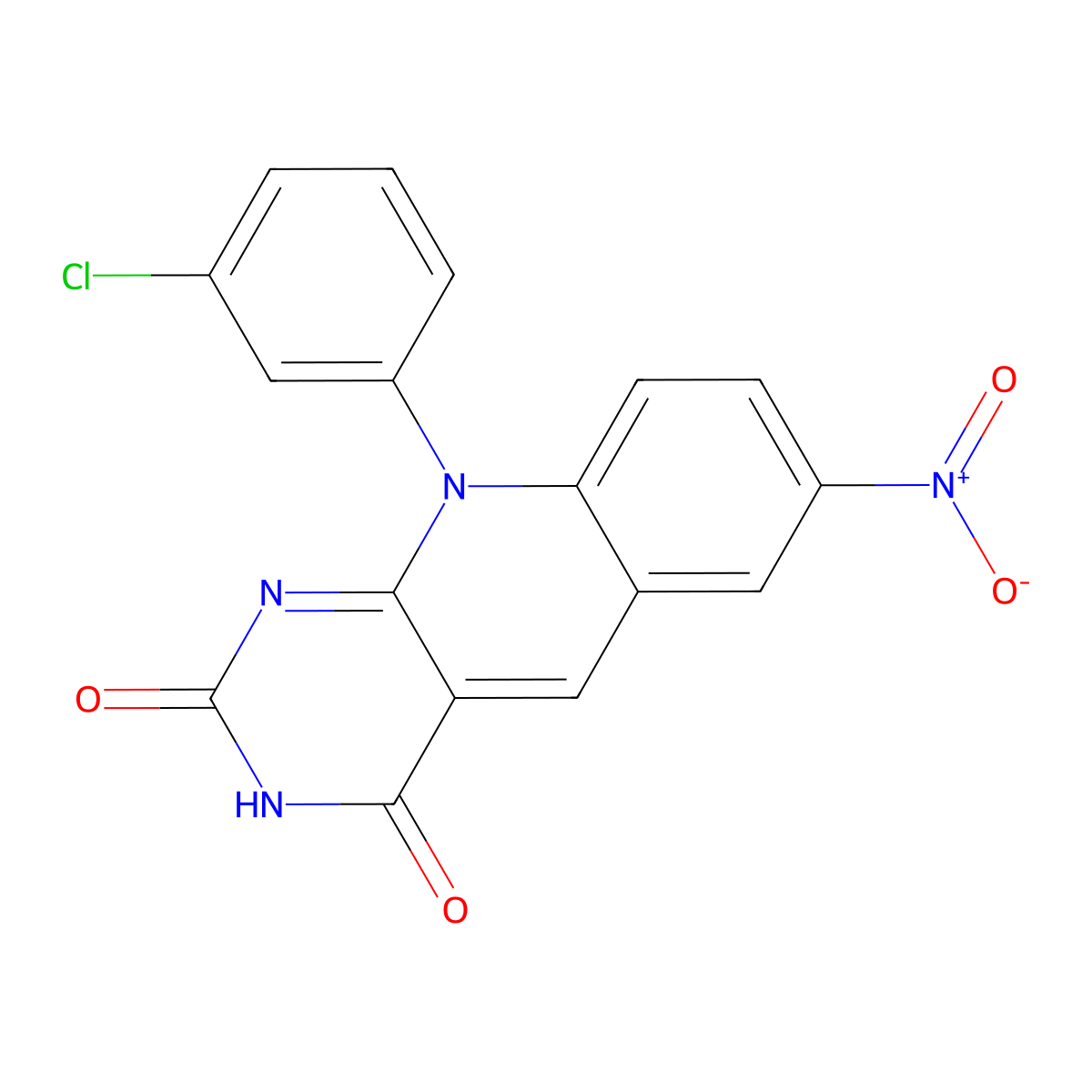 10-(3-Chlorophenyl)-7-nitropyrimido[4,5-b]quinoline-2,4-dione molecular structure, CAS 317326-90-2