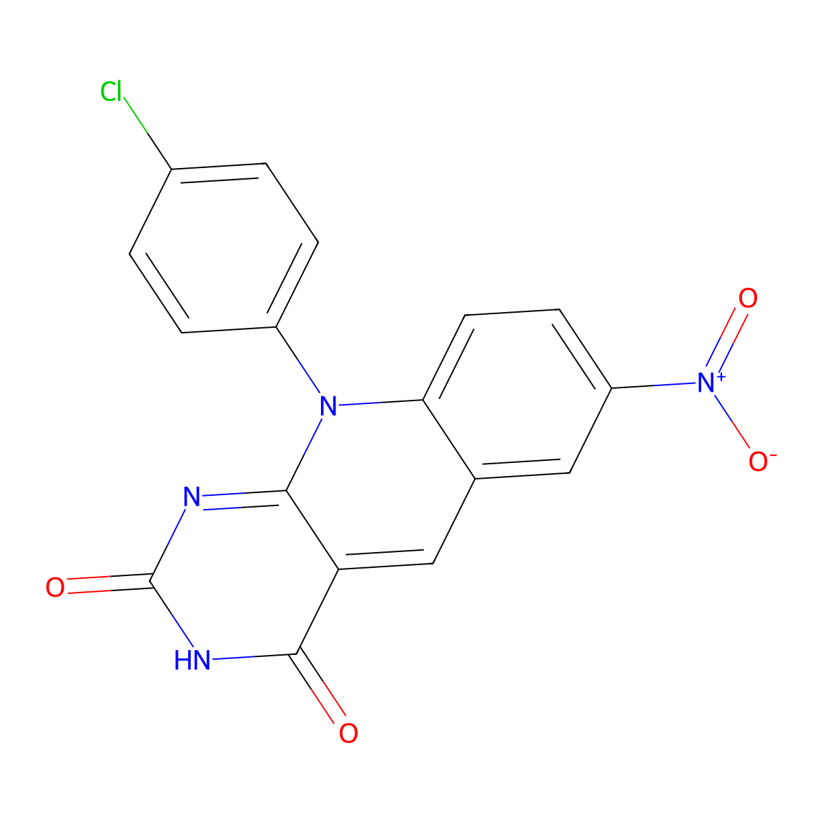 10-(4-Chlorophenyl)-7-nitropyrimido[4,5-b]quinoline-2,4-dione molecular structure, CAS 317326-91-3