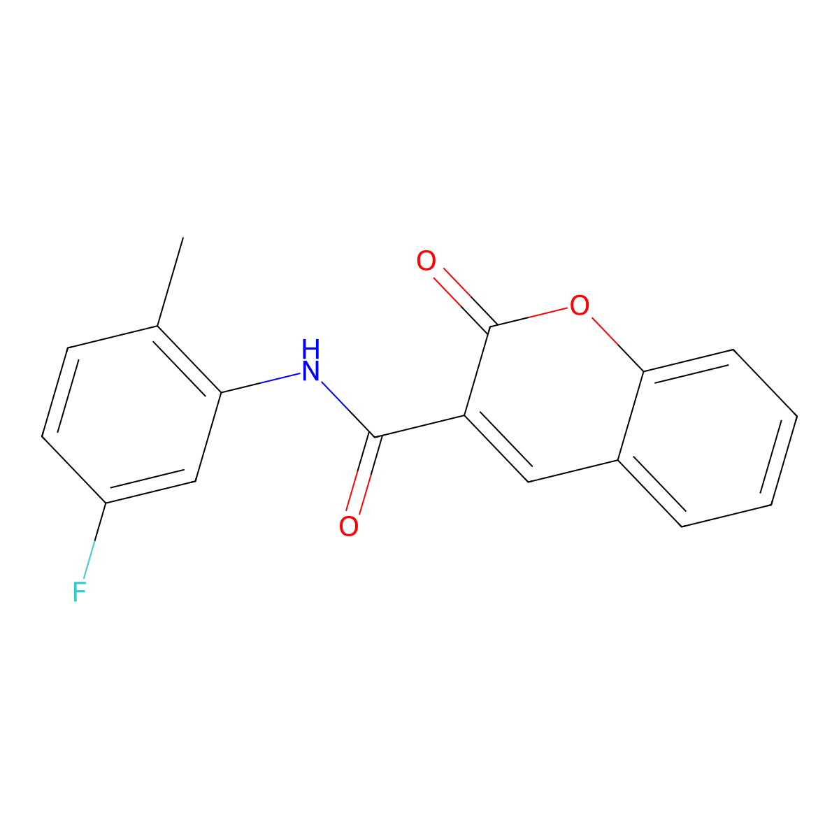 N-(5-fluoro-2-methylphenyl)-2-oxo-2H-chromene-3-carboxamide molecular structure, CAS 317327-11-0